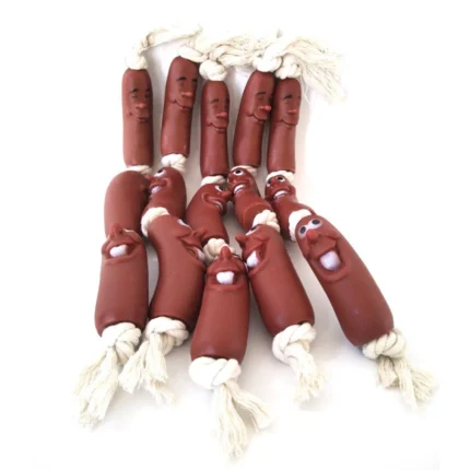 Cats And Dogs Pet Pull Toy Cotton Rope Sausage Cotton Rope Resistant Bite Grinding Interactive Boredom Funny Pet Supplies