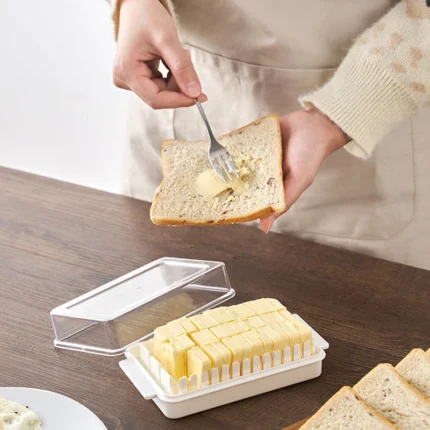 1/2PCS Butter Cutter Box Cheese Butter Storage Box with Lid Butter Dish Stick Butter Container for Refrigerator Kitchen Gadgets